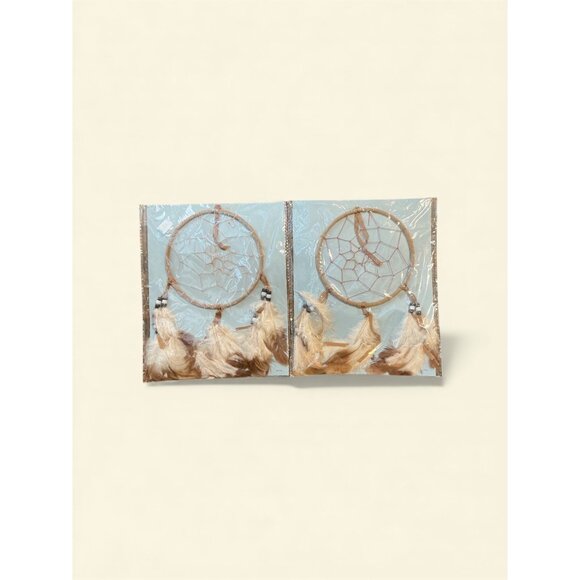 Set Of 2 Dreamcatchers With Feathers & Beads In Decorative Packaging Gift-Ready - Picture 1 of 3
